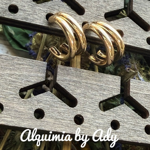 Alquimia Gold Elegant Earrings - Picture 1 of 1